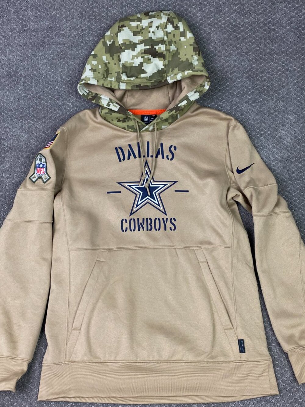 Nike Dallas Cowboys Salute To Service Hoodie Mens Medium Tan Onfield AT6728-297
